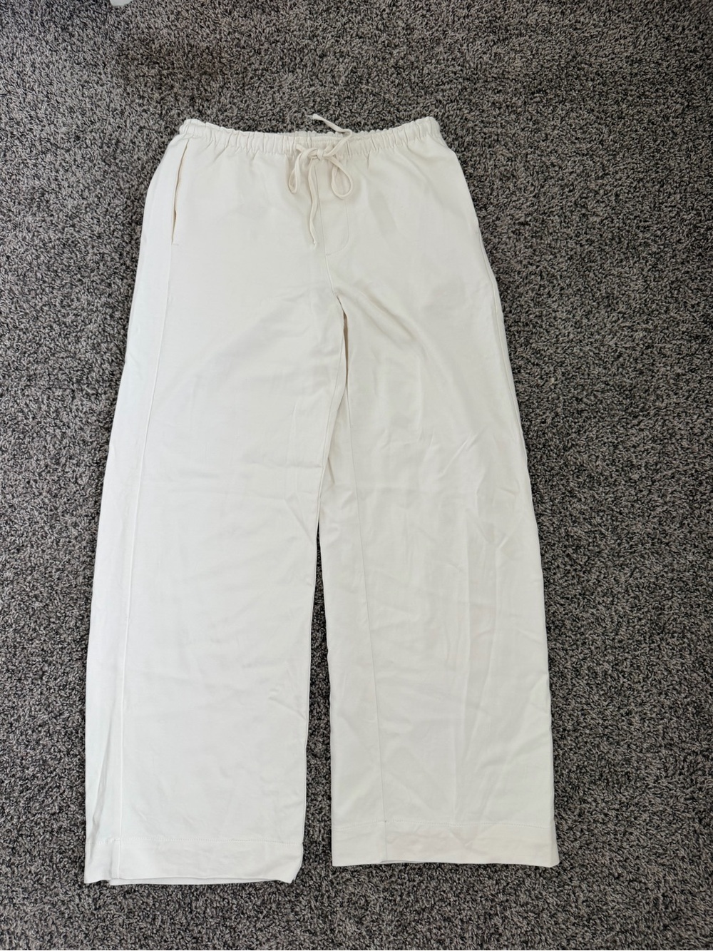 Women’s Wide-Leg Drawstring Pants in Cream